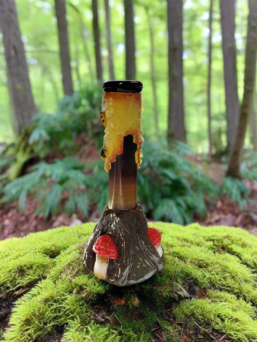Bees Honeycomb And Mushrooms Tree Trunk Design Water Pipe