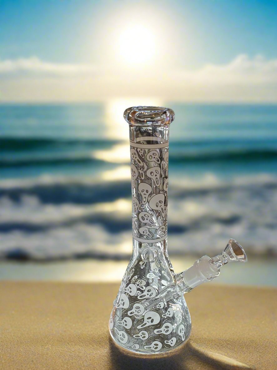 Glow in the Dark Ghost Mask Design Water Pipe