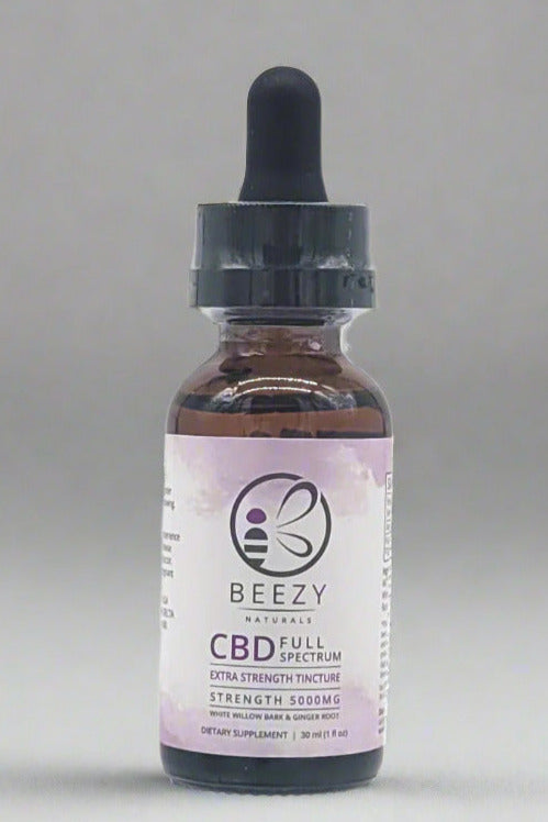 CBD FULL SPECTRUM EXTRA STRENGTH TINCTURE 5000MG WITH WHITE WILLOW BARK AND GINGER ROOT